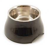 Dogit Elevated Bowl, melamine and stainless, black, 6.3" 