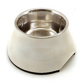 Dogit Elevated Bowl, melamine and stainless, white, 6.3" 