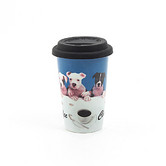 "Coffee Club" Mug with lid, ceramic, 10 oz